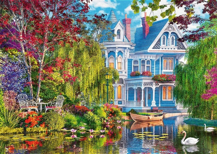 Puzzle Casa de lângă lac 2000 piese TREFL
