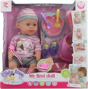 Bebeluș care pișă 32 cm cu sunete și accesorii