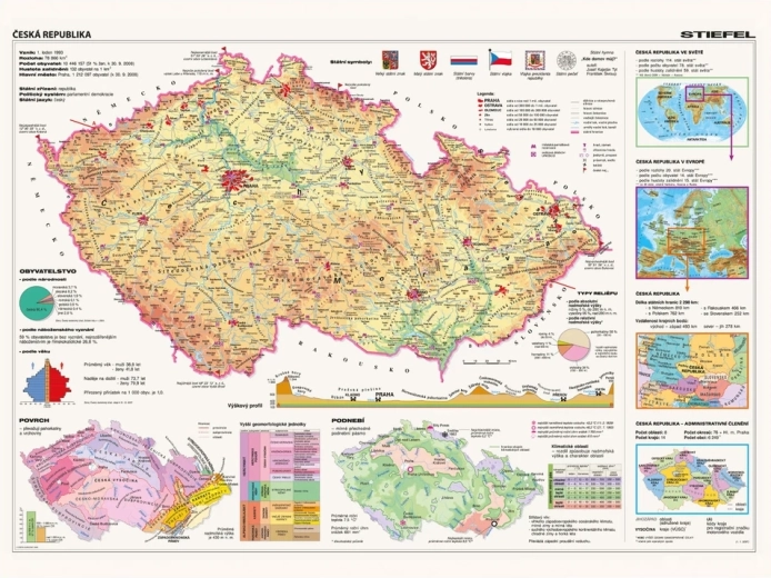 Puzzle hartă a Republicii Cehe 2000 piese DINO