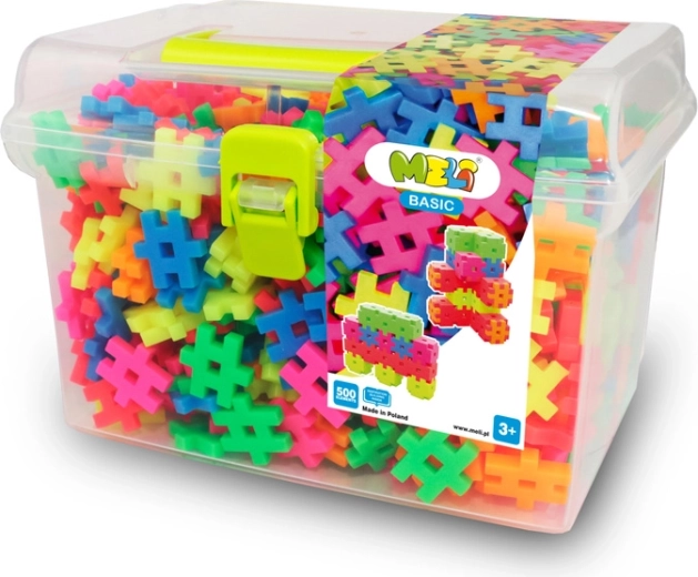 Set de construcție MELI Basic Neon Travel Box 500 piese