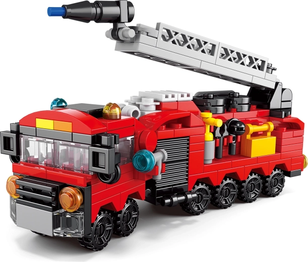 Set de construcție pompieri – 12 vehicule