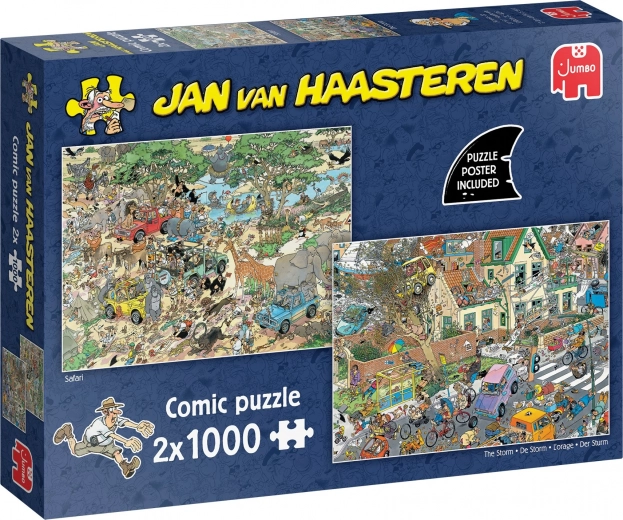Puzzle JUMBO Safari și Furtuna 2x1000 piese