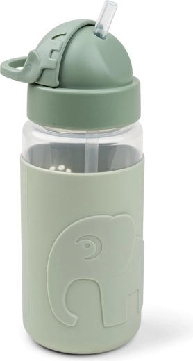 Done by Deer sticlă cu pai și mânere Elphee verde 350 ml