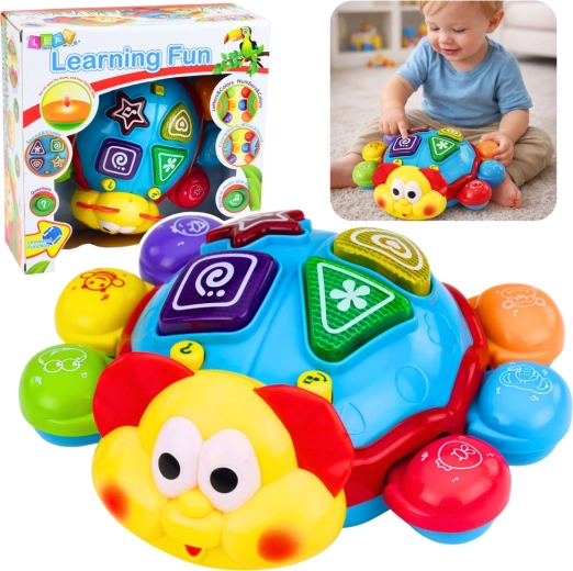 Buburuză interactivă care fuge – jucărie educativă pentru bebelușii care încep să se târască, cu lumini și melodii