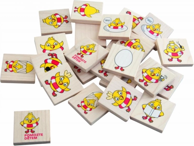Pexeso din lemn Pui – antrenament pentru memorie și spirit de observație