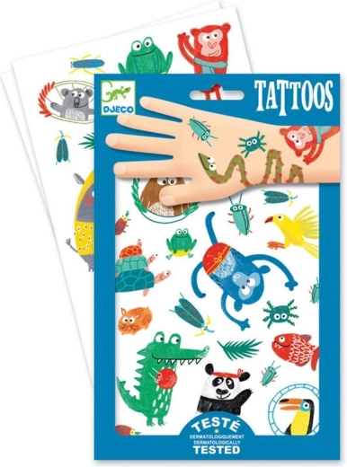Tatuaje temporare cu motive de animale din junglă – DJECO