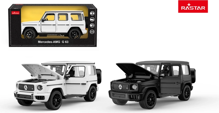 Model auto Mercedes-AMG G63 Rastar 1:24 alb - 1 bucată