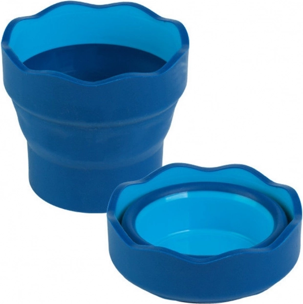 Pahar pliabil pentru apă Clic&Go albastru de la FABER-CASTELL