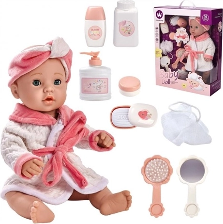 Păpușă bebeluș cu accesorii pentru baie