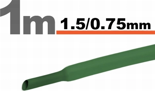 Tub izolator verde 1,5/0,75 mm