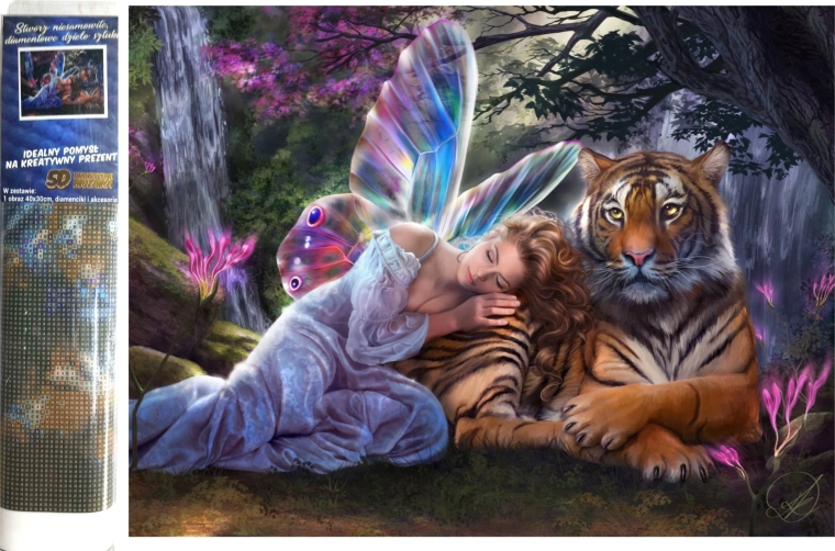 Pictură cu diamante NORIMPEX – zână fluture 30 × 40 cm