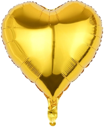 Balon din folie în formă de inimă, auriu, 45 cm