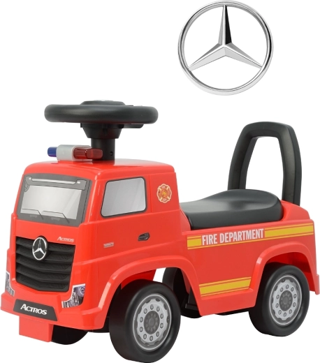 Mașinuță fără pedale Milly Mally Mercedes-Benz Actros, mașină de pompieri, roșie