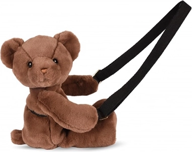 Doudou geantă de pluș crossbody ursuleț maro 30 cm