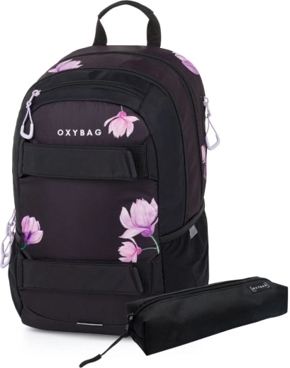 Rucsac pentru elevi cu etui OXY Sport Flowers