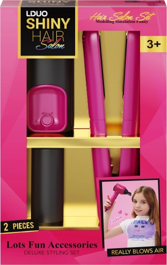 Set de coafor cu sunet – plăci de îndreptat părul 2 piese și accesorii