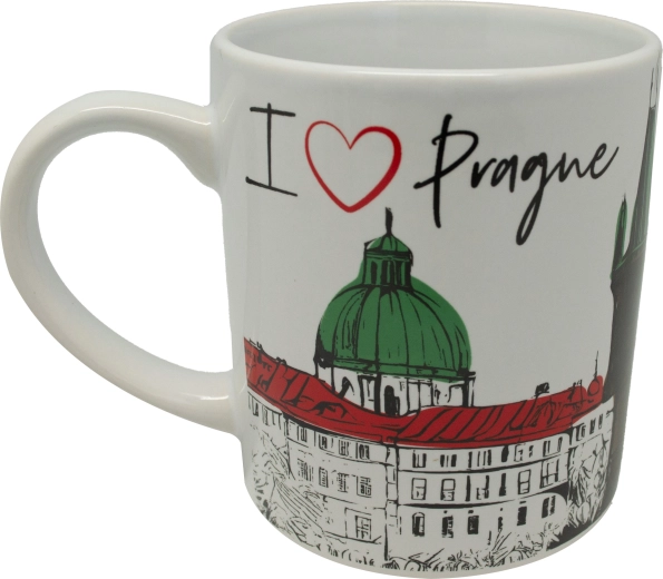 Cană ceramică albă cu imprimeu 250 ml – Top Praha