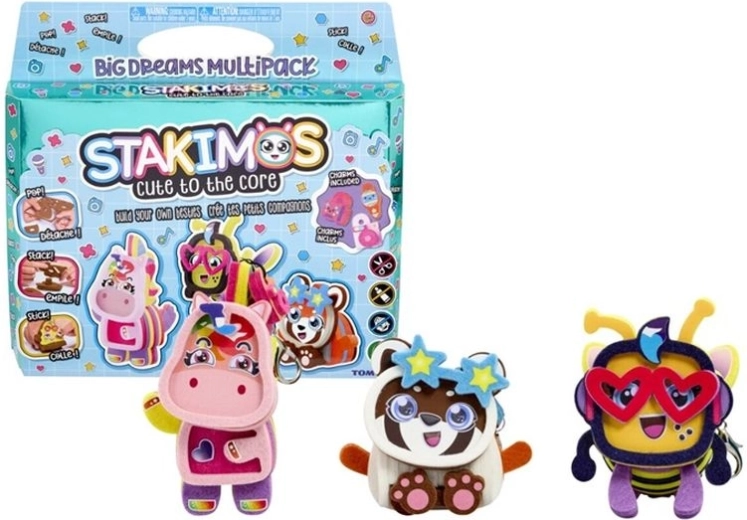 TOMY Stakimos set creativ 3 buc. Big Dreams Friends (unicorn, albină, panda)