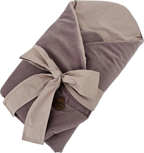 Învelitoare EKO din bumbac Velvet cu inserție de cocos detașabilă și fundă, dark pink, 75 × 75 cm