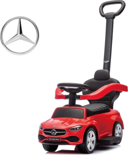 Milly Mally vehicul de împins cu mâner de ghidare Mercedes C-Class deluxe roșu