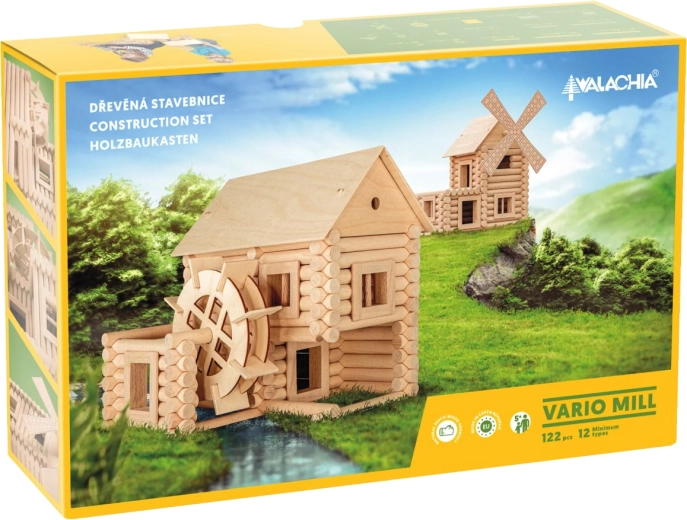 Walachia set de construcție din lemn Vario Mill (122 piese)