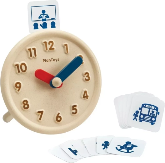 PlanToys ceas educativ din lemn cu carduri de activități