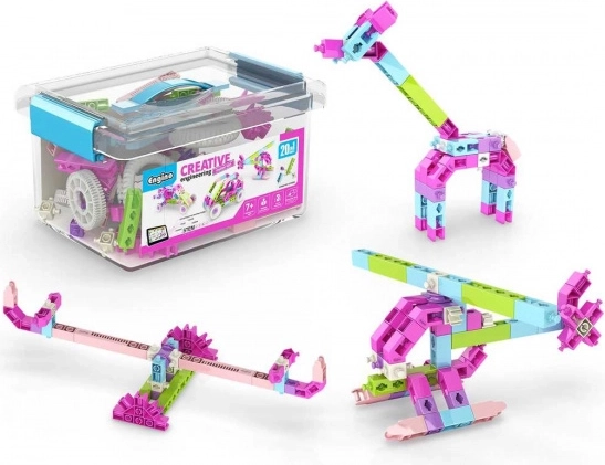 Set de construcție engino maker girl 20în1 – set creativ de construcție 20 în 1 pentru copii