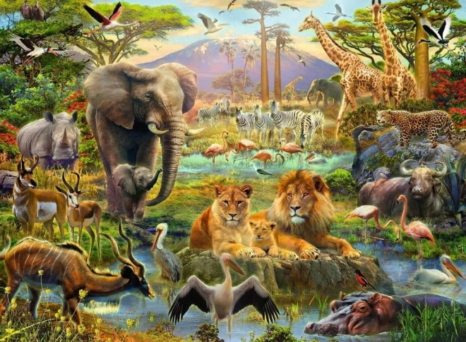 Puzzle Animale din savană XXL 200 piese RAVENSBURGER
