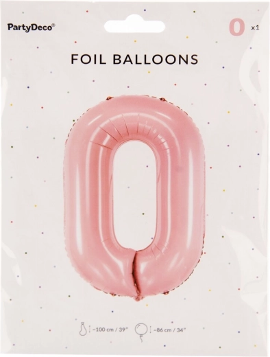 Balon din folie cifra 0 roz 86 cm