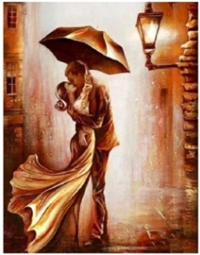 Pictură cu diamante femeie și bărbat 30 × 40 cm