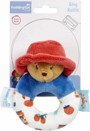 Zornăitoare din pluș PADDINGTON – inel moale pentru bebeluși