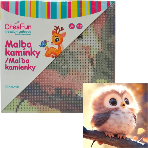 Pictură cu diamante – bufniță 20 × 20 cm