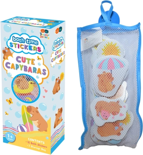 Autocolante din spumă pentru baie Capibare Buddy & Barney