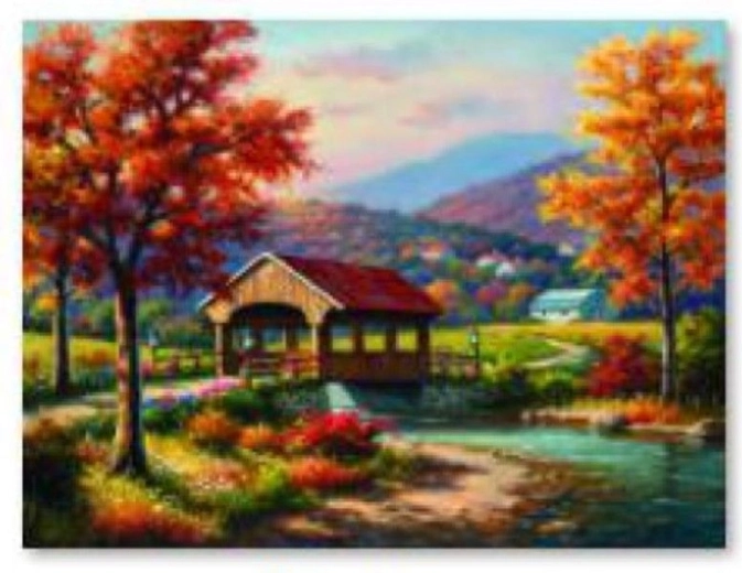 Pictură cu diamante – peisaj de toamnă 40 × 30 cm - 1 bucată