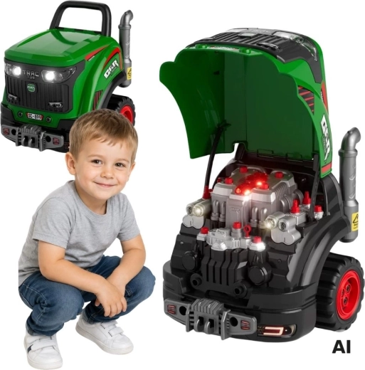 Woopie atelier mecanic interactiv în formă de tractor cu accesorii - 1 bucată