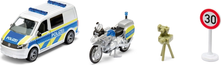 Siku Super set de poliție VW T6 cu motocicletă BMW