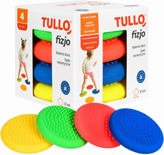 Discuri de echilibru senzoriale cu puncte de masaj, set 4 buc