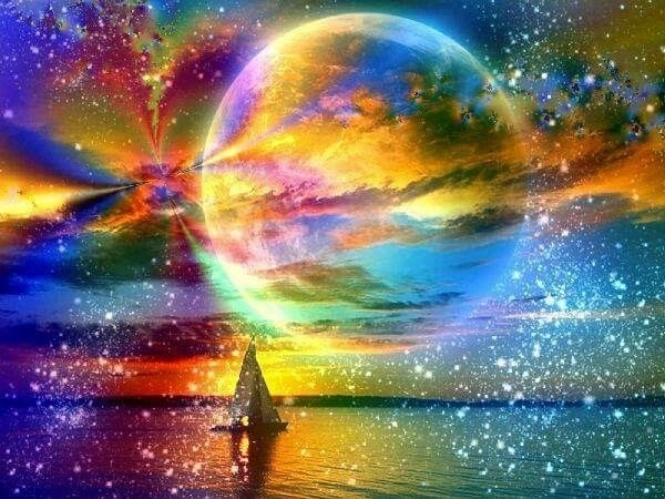 Pictură cu diamante Lună 30 × 40 cm