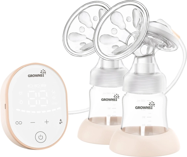 Pompa electrică dublă pentru sân Grownsy – roz