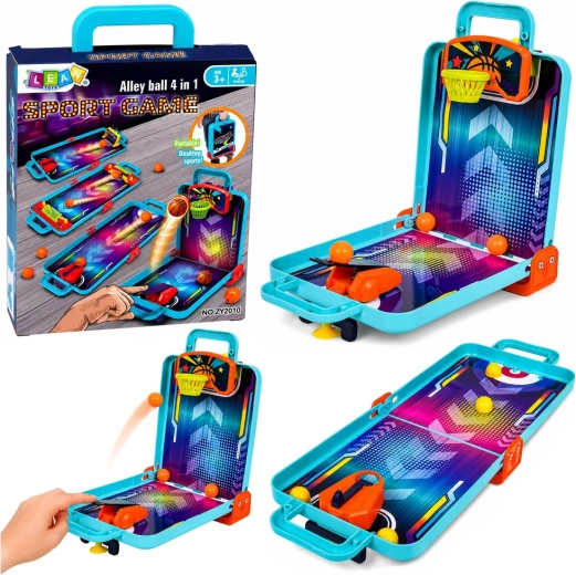 Mini joc de masă 3 în 1: baschet, pinball și popice într-o valiză portabilă - 1 bucată