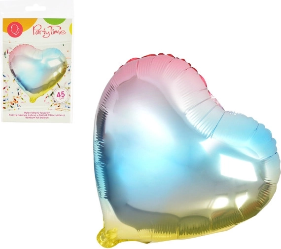 Balon din folie irizată în formă de inimă 45 cm