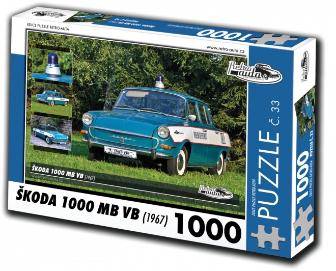 Puzzle auto retro Škoda 1000 MB VB (1967) – 1000 piese