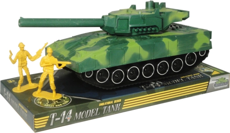 Tanc cu mecanism de frecare și figurine de soldați