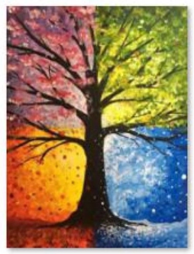 Pictură cu diamante – tablou copac 30 × 40 cm