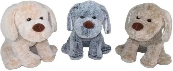Câine de pluș de 30 cm în trei culori - 1 bucată
