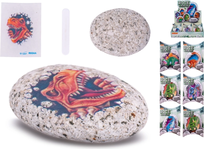 Pietricică cu autocolant cu dinozaur pentru copii