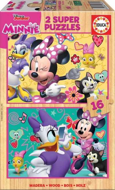 Puzzle din lemn Minnie și Daisy de la Educa