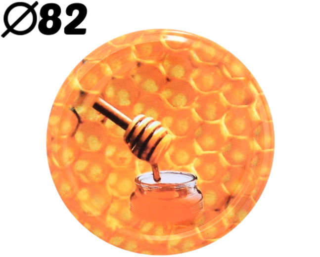 Set de capace 82 mm cu motiv de miere, 10 buc