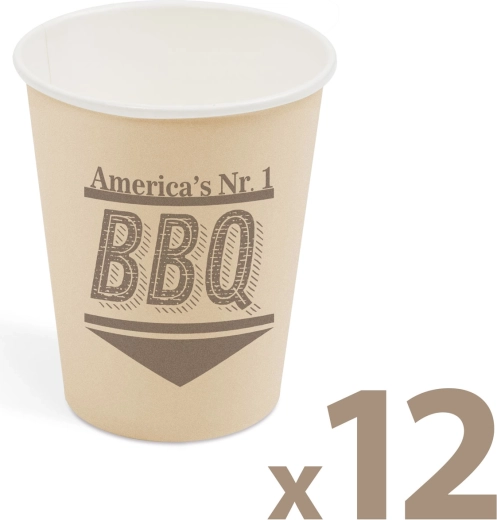 Pahare de hârtie BBQ 250 ml, 12 buc.