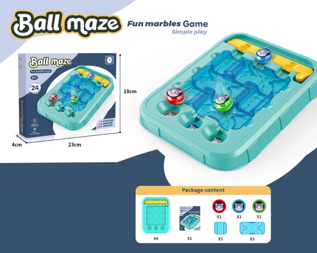 Joc cu bile cu labirint 22 × 17 × 3,6 cm